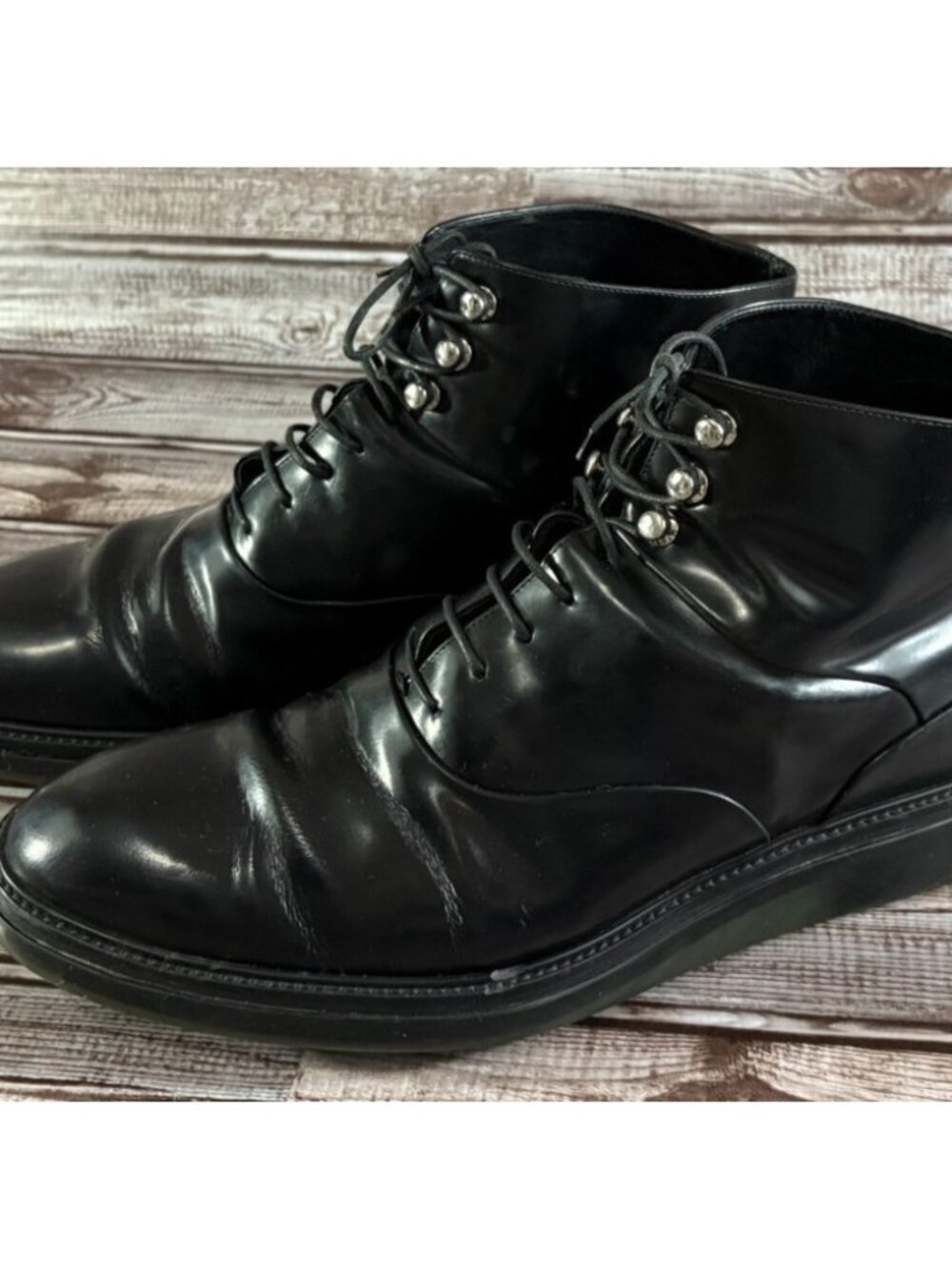 Dior Homme 2013 Leather Combat Boots sz 44 US 11 Pattent Leather